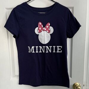 Minnie Mouse Navy Blue Womens T-Shirt